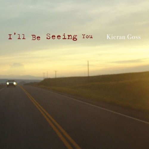 "Kieran Goss CD cover featuring a road at dusk with a car's headlights."