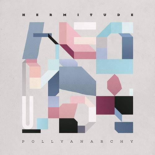 The image shows a vinyl album cover with abstract geometric shapes in pastel colors.
