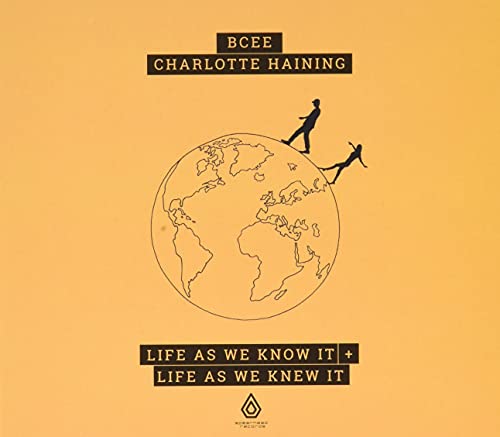 "CD cover art featuring silhouettes on a globe against an orange background."