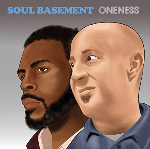 The image is a CD cover featuring two men. The alt text is: "CD cover with two illustrated men facing left."