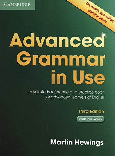 "Green textbook cover with 'Advanced Grammar in Use' in yellow and white text."