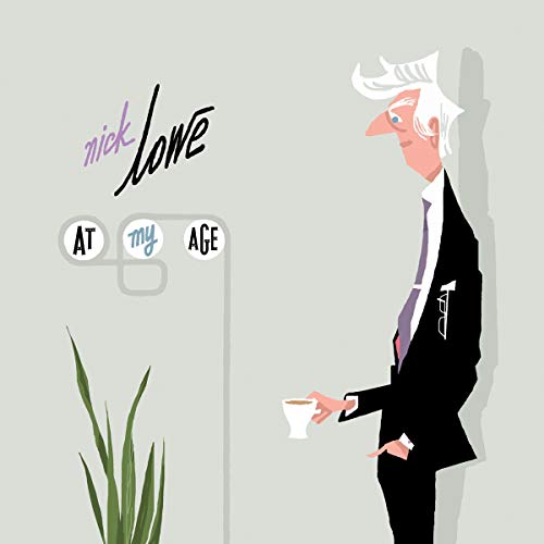 Album cover art: cartoon man in suit holding coffee, with artist name and title.