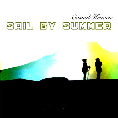 Album cover with silhouetted figures on a hill against a white and green background.