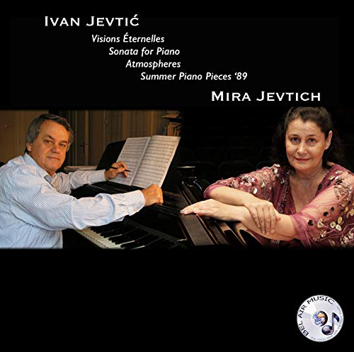 "CD cover featuring a man and woman near a piano, with text and logo."