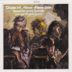 The image depicts a CD cover featuring an abstract painting of four musicians.