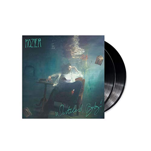 Vinyl album cover with a man sitting underwater, surrounded by floating objects.