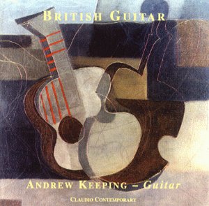 "CD cover art featuring abstract painting of a guitar with text."