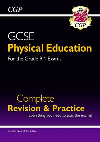 A black and purple book cover for a GCSE Physical Education revision guide.