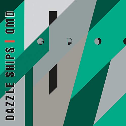 The alt text for the image is: "Vinyl album cover with abstract green and grey geometric design."