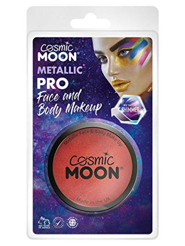 Smiffys Cosmic Moon Metallic Pro Face Paint Cake pots, Red