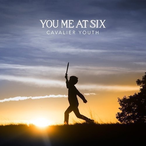 "Album cover featuring a silhouette of a person holding a sword at sunset."