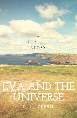 "Book cover of 'Eva and the Universe' featuring a serene coastal landscape with cliffs."