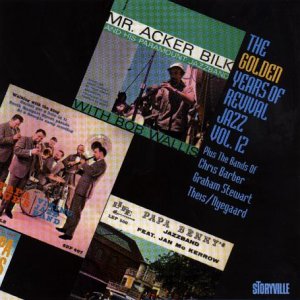 "CD cover with collage of vintage jazz album covers on a black background."