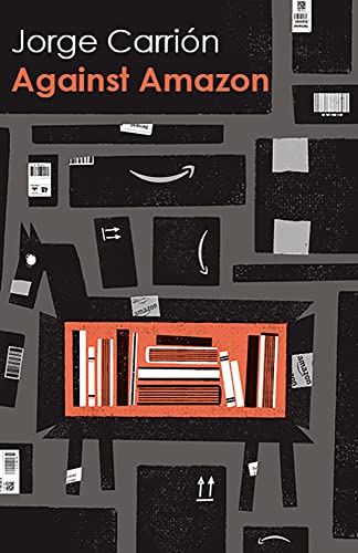 Book cover with orange text, a dog shape, and Amazon logos in gray.