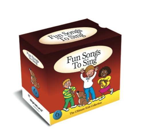 "Red and brown box set with cartoon children and 'Fun Songs To Sing' text."
