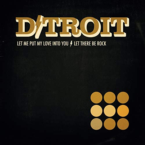 "Black vinyl record sleeve with gold text and nine gold circles in a square."