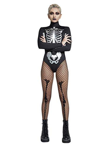 Fever Skeleton Bodysuit Black and White - Ladies