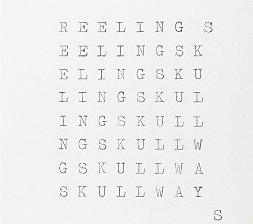 A white square with black text forming a diagonal word "SKULLWAY" and partial words.