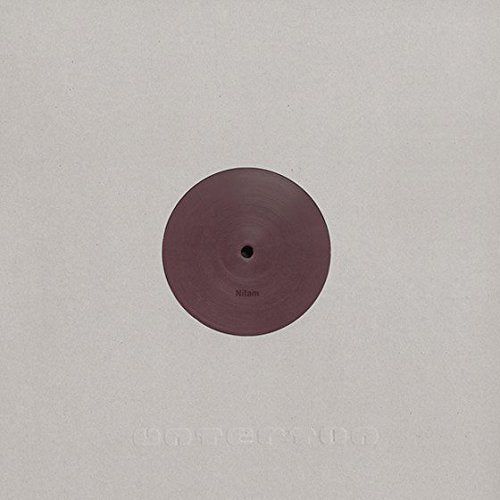 A maroon vinyl record with the word "nitam" printed on it.