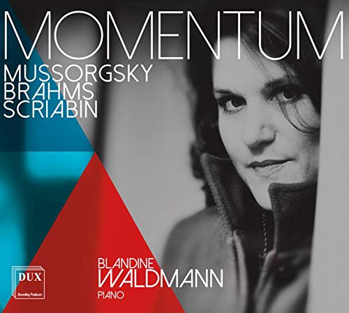 "CD cover featuring a black-and-white portrait of a woman and geometric shapes."