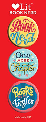 Book Nerd 3 Badge Set (LoveLit Button Assortment)