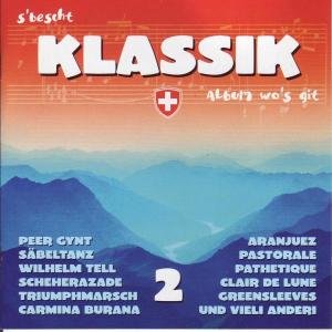 "Album cover with 'KLASSIK' title, mountain landscape, and song titles listed on the sides."