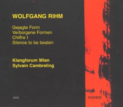 A CD cover with a black and red background and yellow text listing song titles.