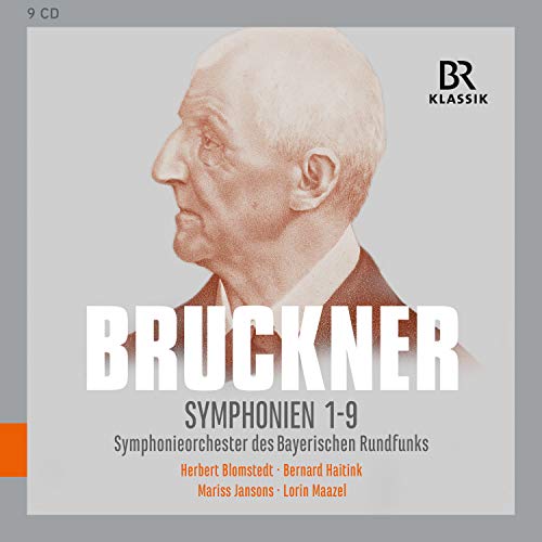 CD cover featuring a sketch of Anton Bruckner's profile, with text and logos.
