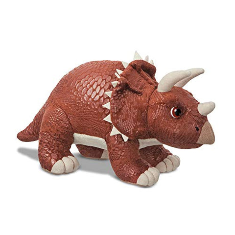 The World of Dinosaur Roar! Dinosaur Stomp The Triceratops Soft Toy, 61233, Brown, Cuddly Toy for Children