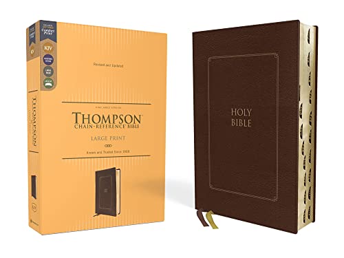 KJV, Thompson Chain-Reference Bible, Large Print, Leathersoft, Brown, Red Letter, Thumb Indexed, Comfort Print: King James Version, Large Print, Brown, Leathersoft, Red Letter