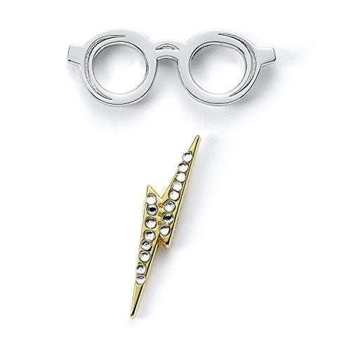 Official Harry Potter Glasses & Lightning Bolt Pin Badge By The Carat Shop