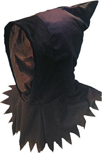 "Black ghoul hood and mask in green packaging with 'Smiffys' branding and 'HORROR' label."