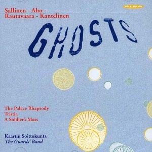 The image shows a blue album cover with "Ghosts" written in large, dark blue letters.