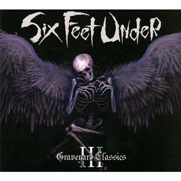 "Album cover with a skeleton and wings, titled 'Six Feet Under - Graveyard Classics III'."