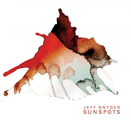 "Album cover with abstract watercolor splash in red, orange, and blue hues."