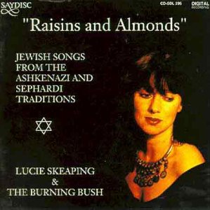 Album cover with a woman and text describing Jewish songs and the artist.