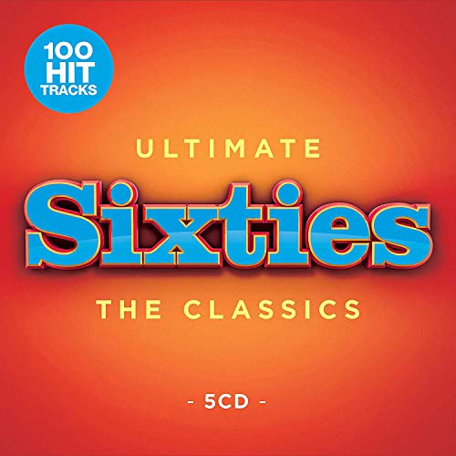 "Red and orange gradient CD cover with 'Sixties' in large blue font, '100 HIT TRACKS' sticker."