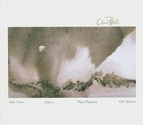 "Album cover with abstract black and white image and four names at the bottom."