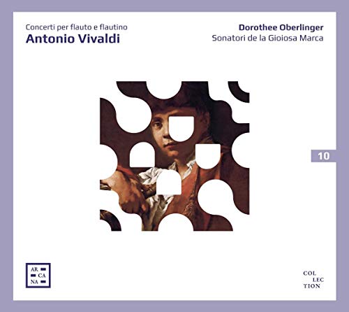 "CD cover with a painting of a man playing a recorder, surrounded by cutouts."