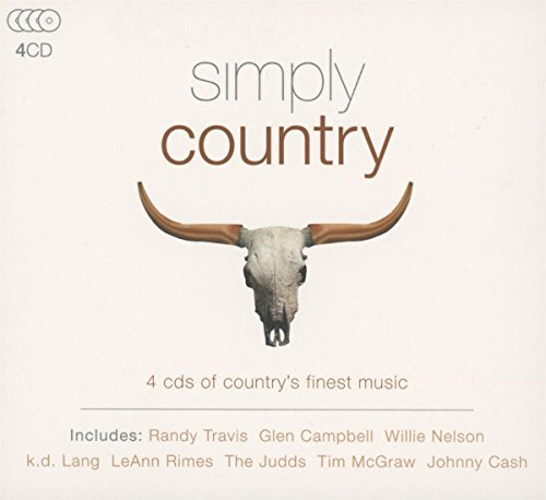 "CD cover with a cow skull and 'Simply Country' text on beige background."