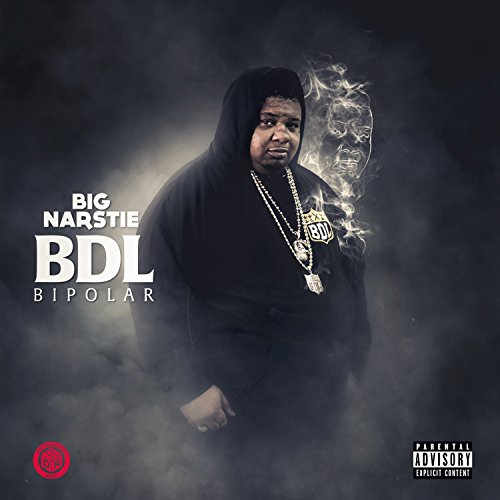 Man in black hoodie and chain, surrounded by smoke, on album cover with text.