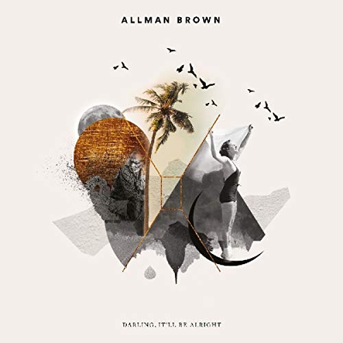 "Album cover with collage of images, including a man and palm tree."