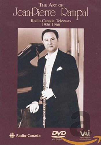 DVD cover featuring a black-and-white photo of Jean-Pierre Rampal holding a flute beside a piano.