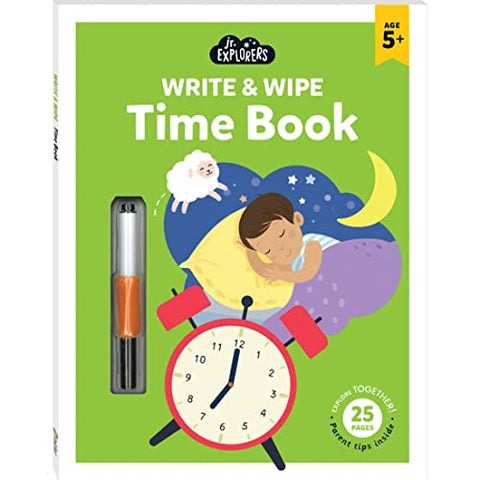 Write and Wipe Time Book | Junior Explorers | Wipe Clean Learning Books | Learn to Tell the Time Book | Ages 4 to 6 Years | First Time Telling Book