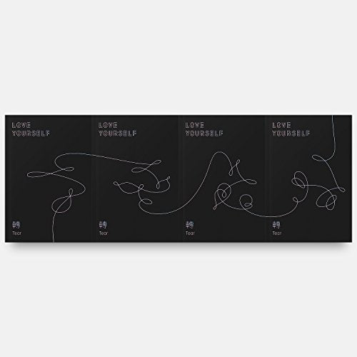 "Black CD box with 'LOVE YOURSELF : Tear' text and abstract design on the front."