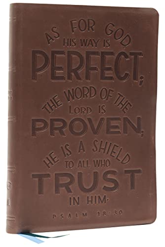 NKJV, Thinline Bible, Verse Art Cover Collection, Genuine Leather, Brown, Red Letter, Comfort Print: Holy Bible, New King James Version