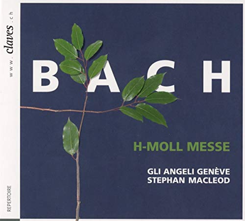 A CD cover featuring a blue background, a branch with leaves, and "BACH" in white letters.