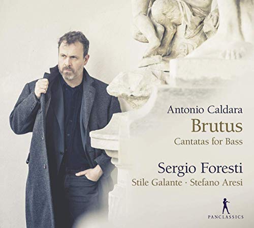 CD cover with a man standing beside a marble statue.