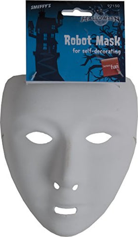 Smiffys Robot Mask on Elastic - White