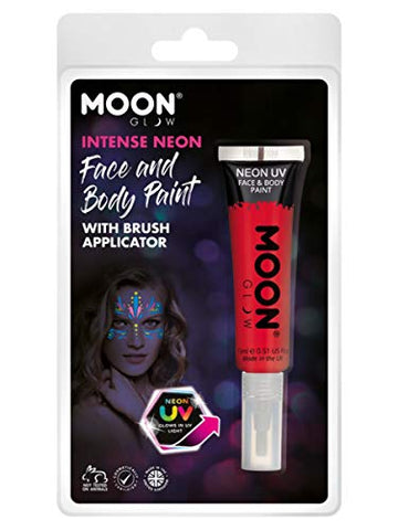 Smiffys Moon Glow Intense Neon UV Face Paint, Red